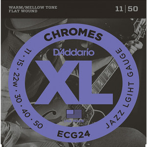 Daddario ECG24 Chromes Flat Wound, Jazz Light, 10-50